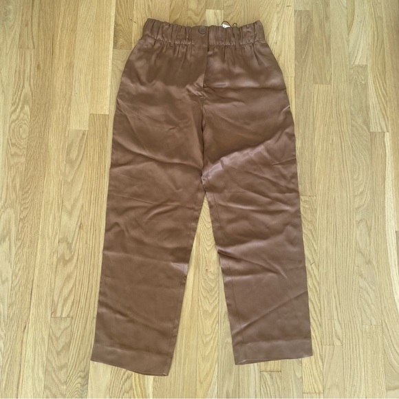 Zara Brown Pants Elastic Waist Size Small NWT - Picture 1 of 12